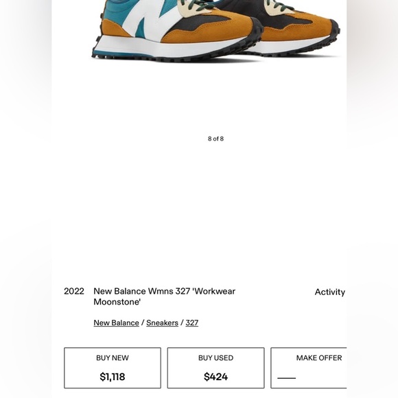 New Balance 327 Workwear Moonstone Retro Runner Sneakers - Picture 12 of 13